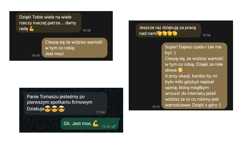 Wiadomości od zadowolonych klientów
